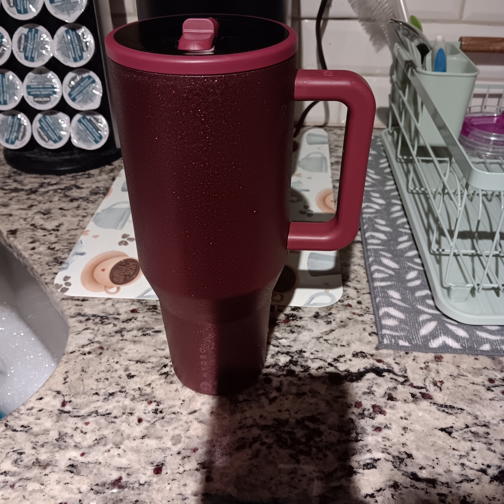 HydroJug Deep Red Travel Mug with Handle